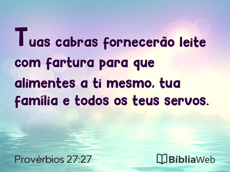 Provérbios 27:27 em imagem para compartilhar