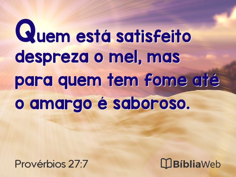 Provérbios 27:7 em imagem para compartilhar