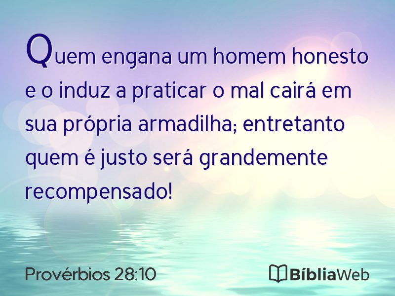 Provérbios 28:10 em imagem para compartilhar