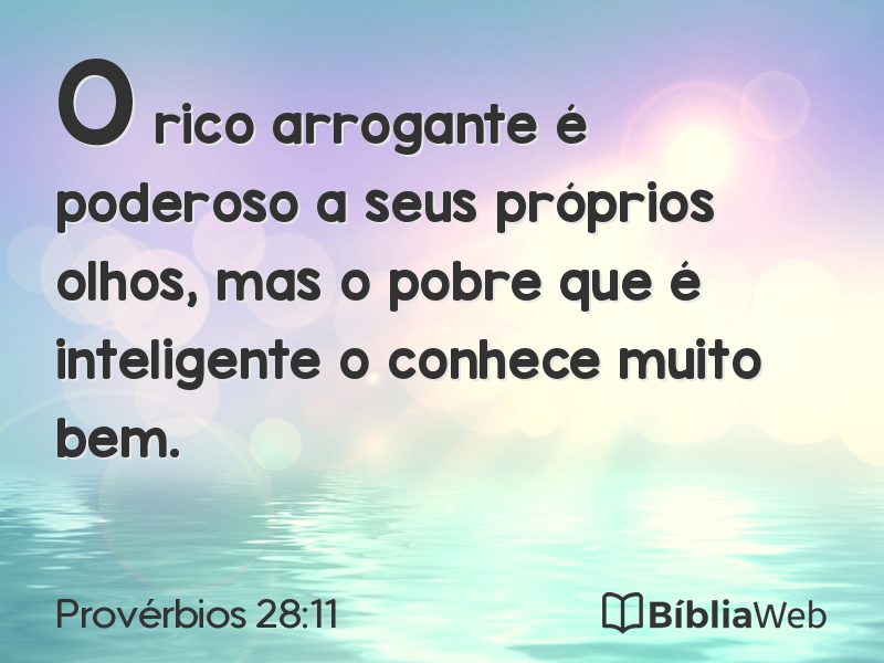 Provérbios 28:11 em imagem para compartilhar