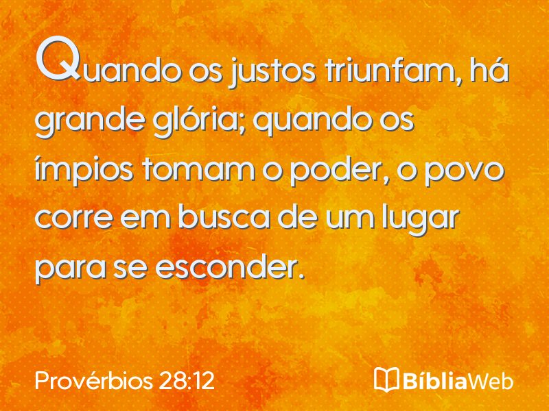 Provérbios 28:12 em imagem para compartilhar