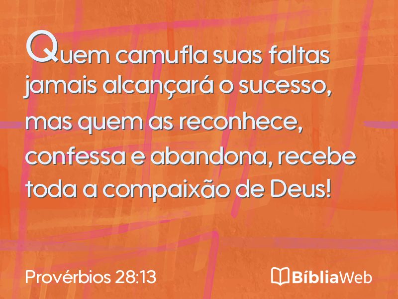 Provérbios 28:13 em imagem para compartilhar