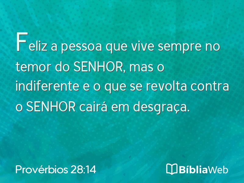 Provérbios 28:14 em imagem para compartilhar