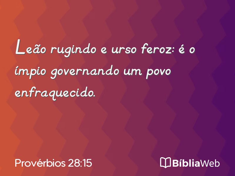 Provérbios 28:15 em imagem para compartilhar