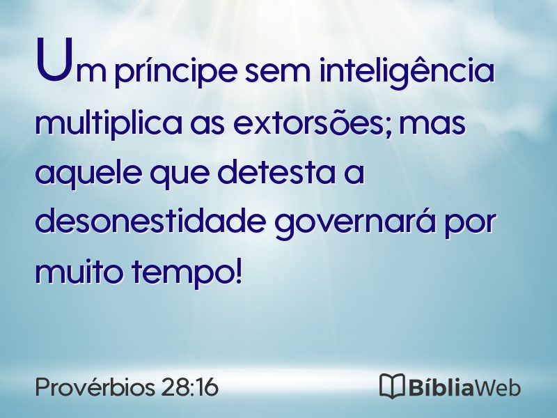 Provérbios 28:16 em imagem para compartilhar