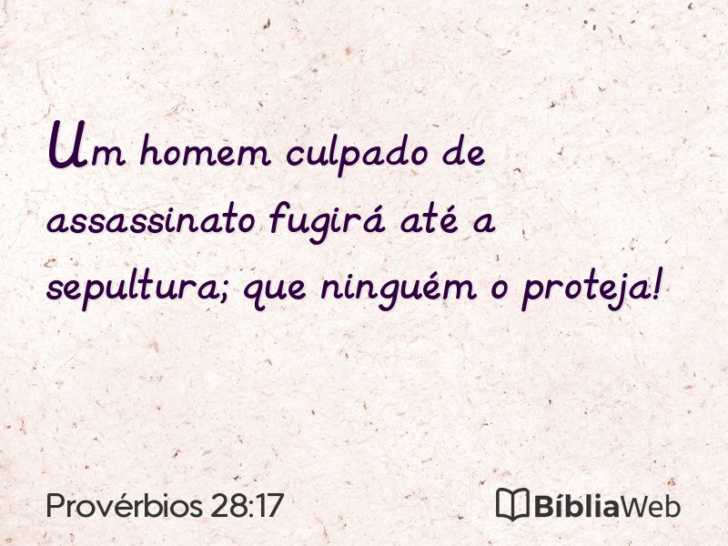 Provérbios 28:17 em imagem para compartilhar