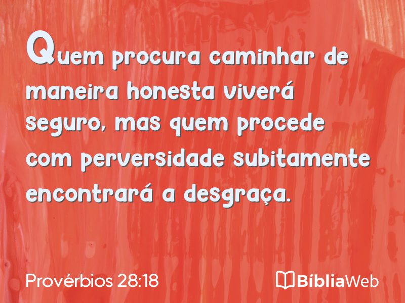 Provérbios 28:18 em imagem para compartilhar