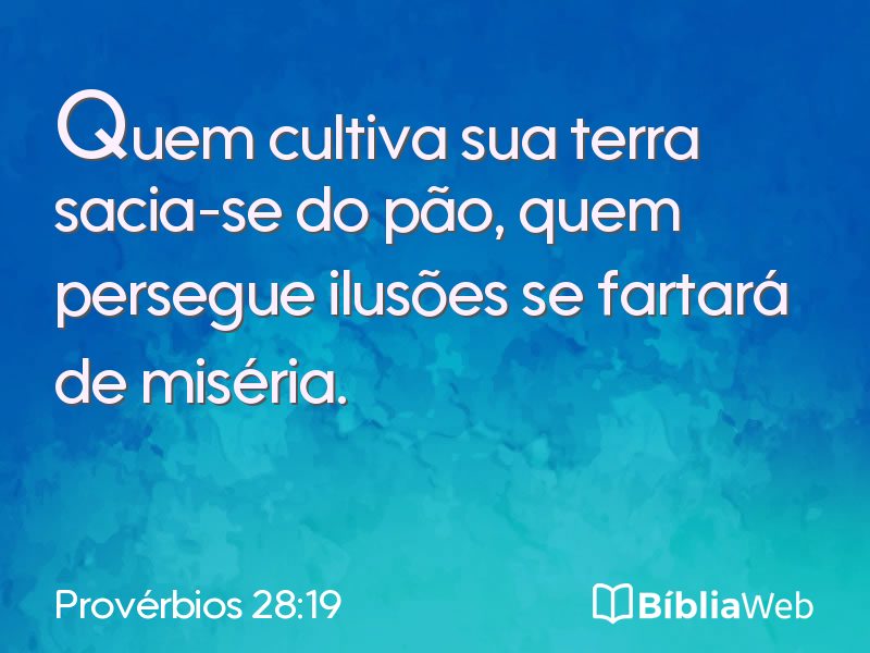 Provérbios 28:19 em imagem para compartilhar