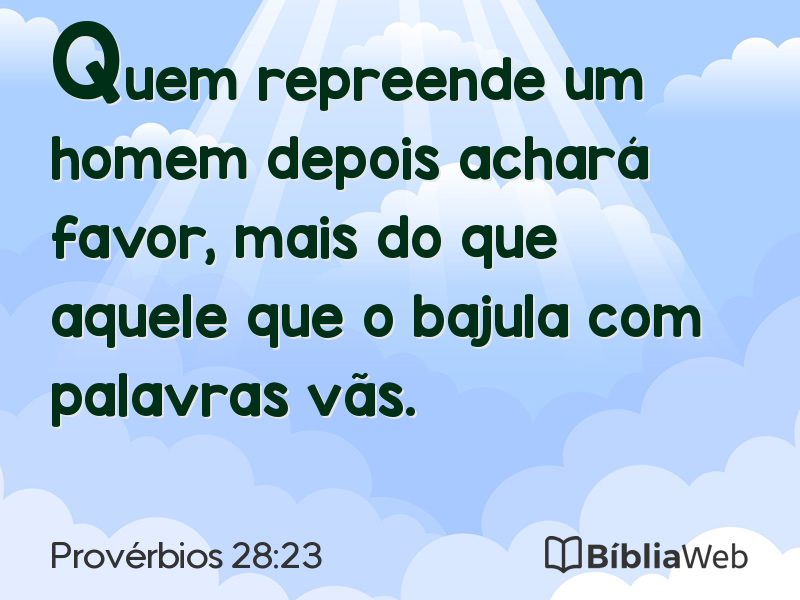 Provérbios 28:23 em imagem para compartilhar