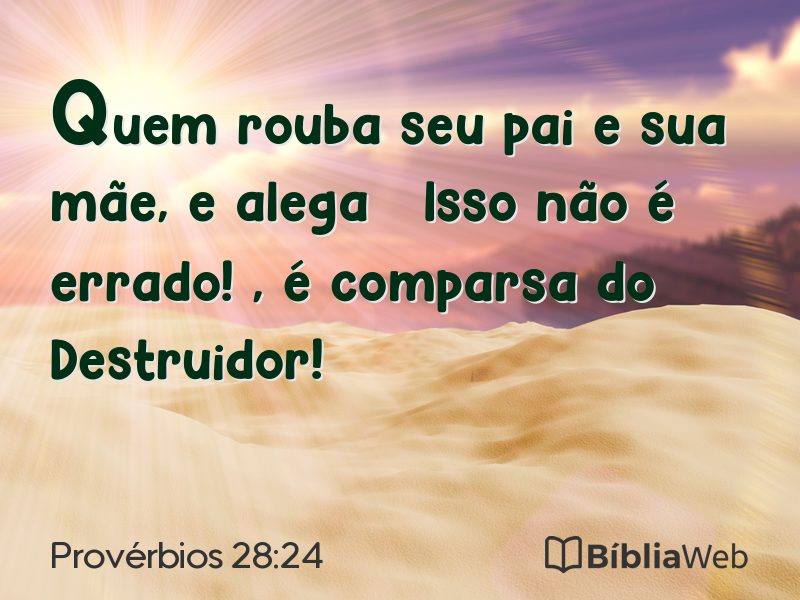 Provérbios 28:24 em imagem para compartilhar
