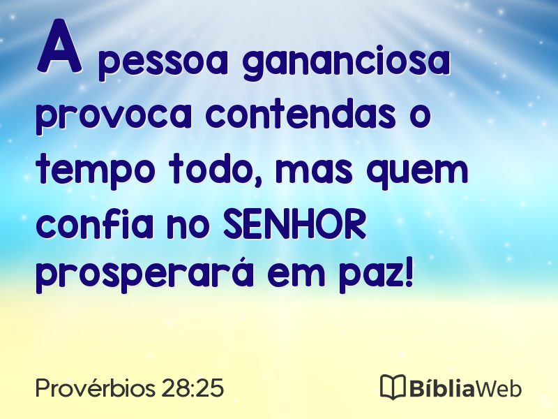 Provérbios 28:25 em imagem para compartilhar