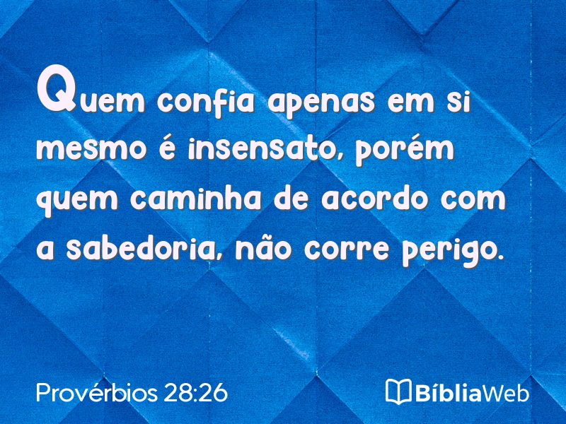Provérbios 28:26 em imagem para compartilhar