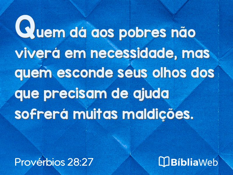 Provérbios 28:27 em imagem para compartilhar