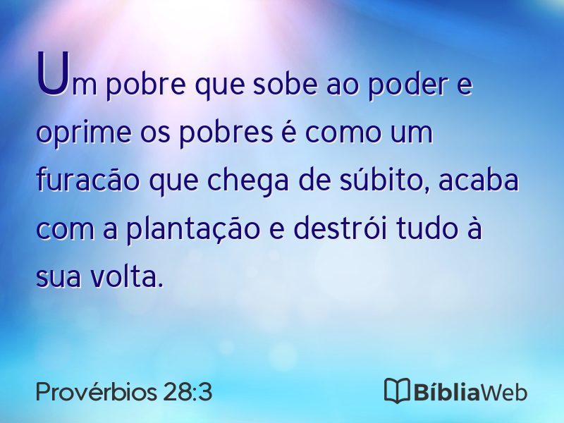 Provérbios 28:3 em imagem para compartilhar