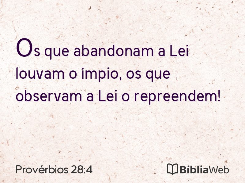 Provérbios 28:4 em imagem para compartilhar