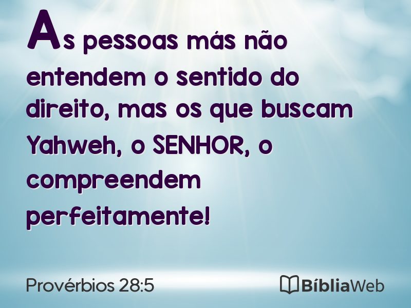 Provérbios 28:5 em imagem para compartilhar