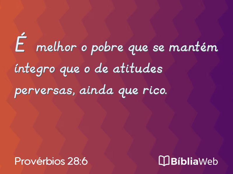 Provérbios 28:6 em imagem para compartilhar