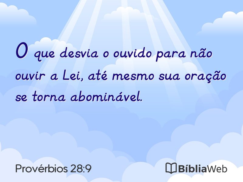Provérbios 28:9 em imagem para compartilhar