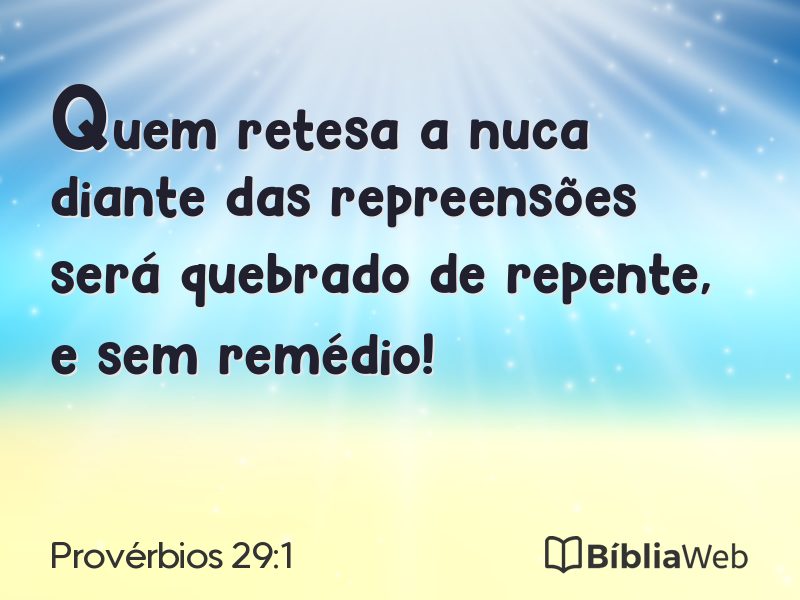 Provérbios 29:1 em imagem para compartilhar