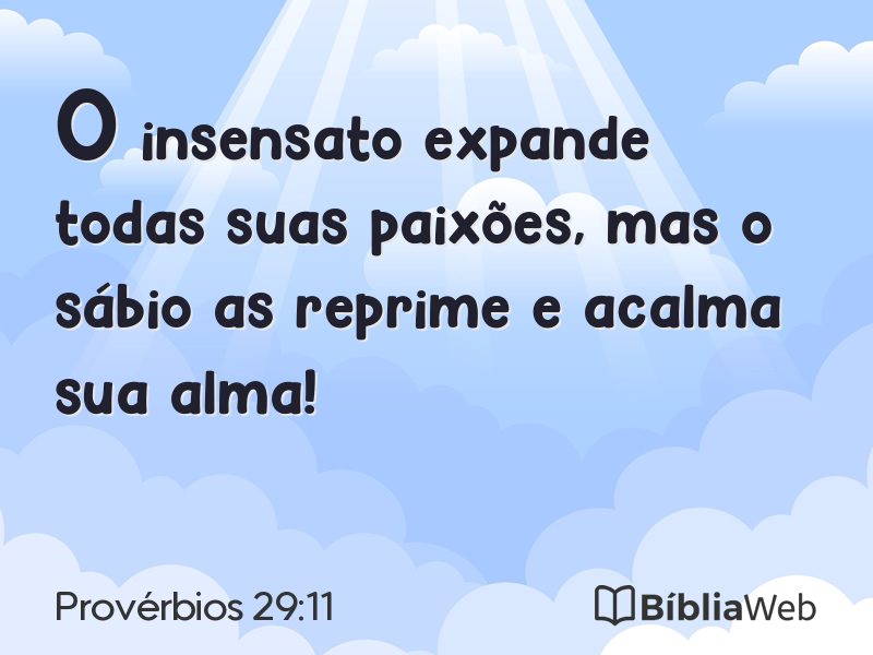 Provérbios 29:11 em imagem para compartilhar