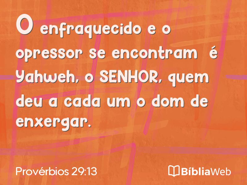 Provérbios 29:13 em imagem para compartilhar