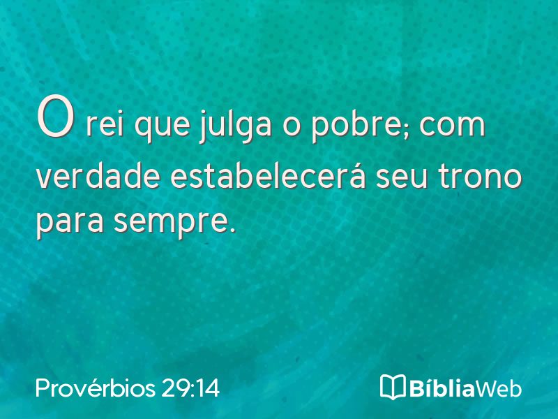 Provérbios 29:14 em imagem para compartilhar