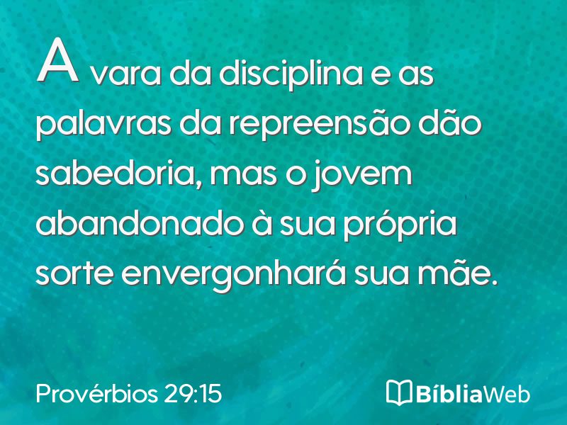 Provérbios 29:15 em imagem para compartilhar