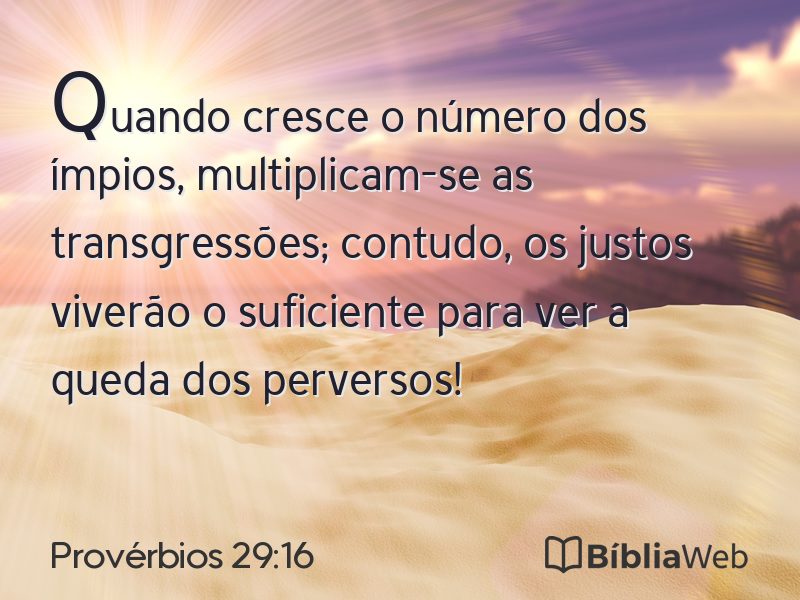 Provérbios 29:16 em imagem para compartilhar