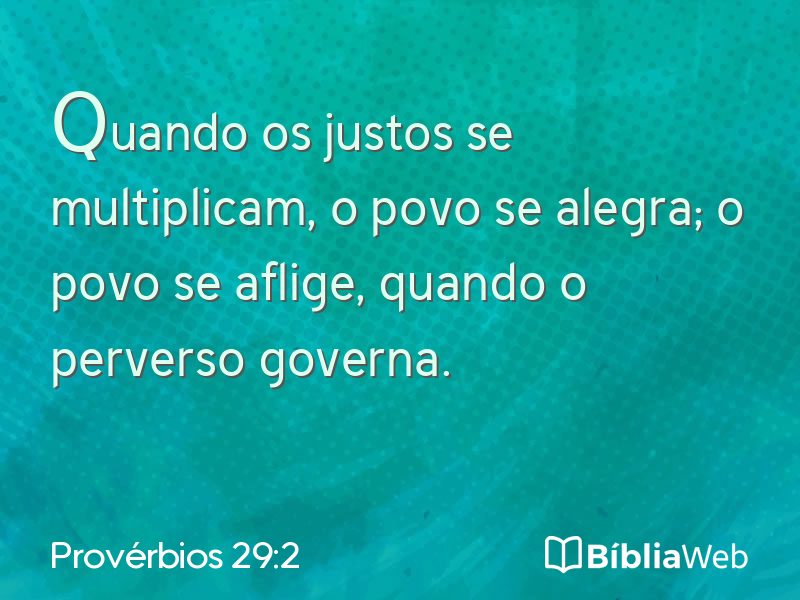Provérbios 29:2 em imagem para compartilhar