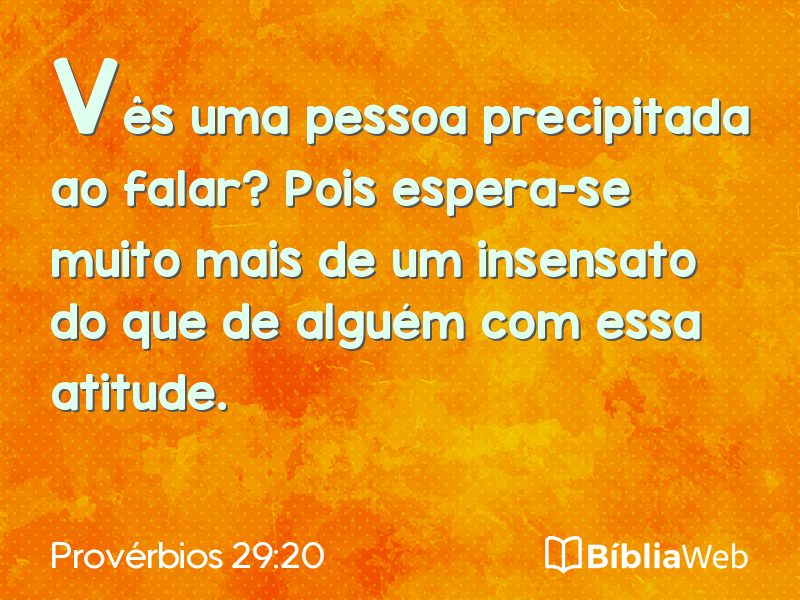 Provérbios 29:20 em imagem para compartilhar