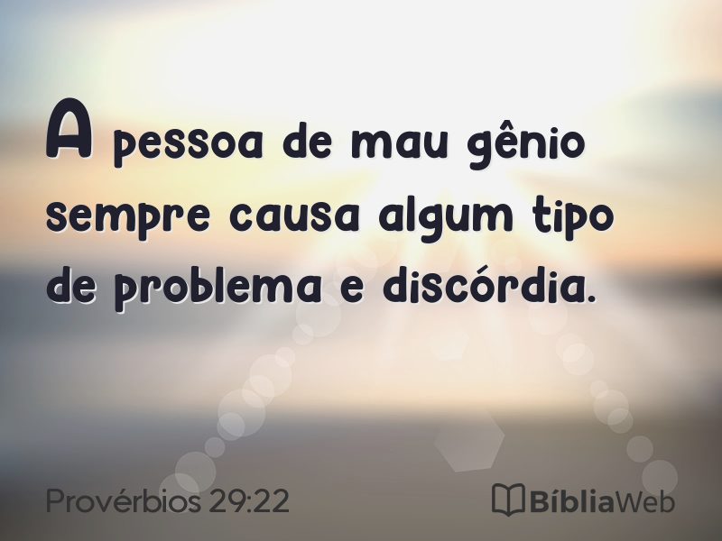 Provérbios 29:22 em imagem para compartilhar
