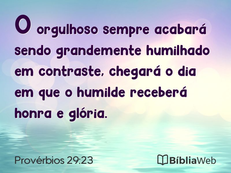 Provérbios 29:23 em imagem para compartilhar