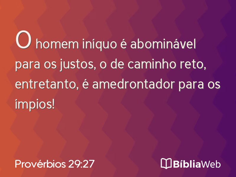 Provérbios 29:27 em imagem para compartilhar