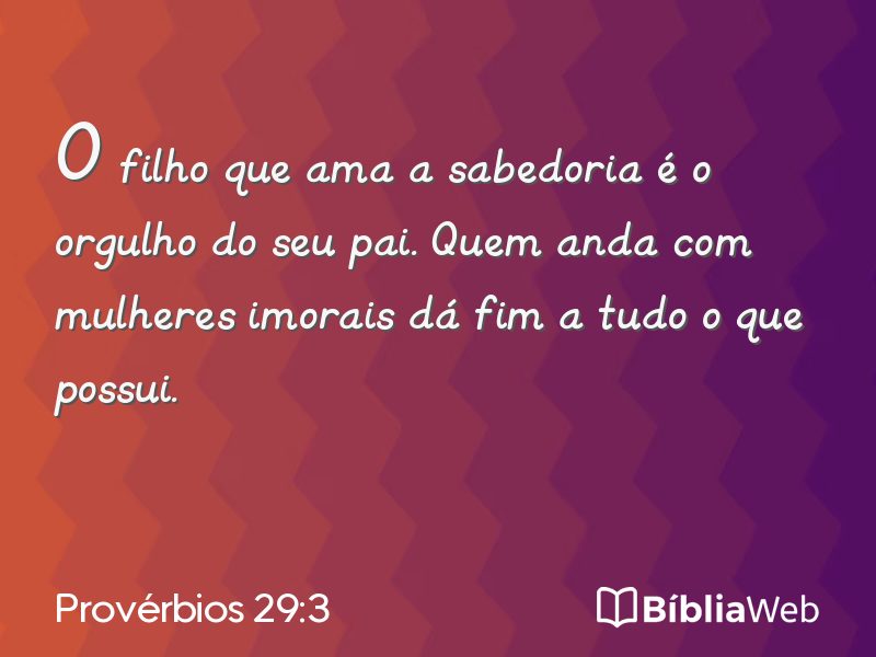 Provérbios 29:3 em imagem para compartilhar