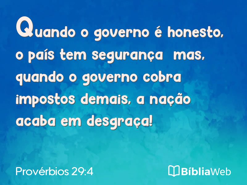 Provérbios 29:4 em imagem para compartilhar