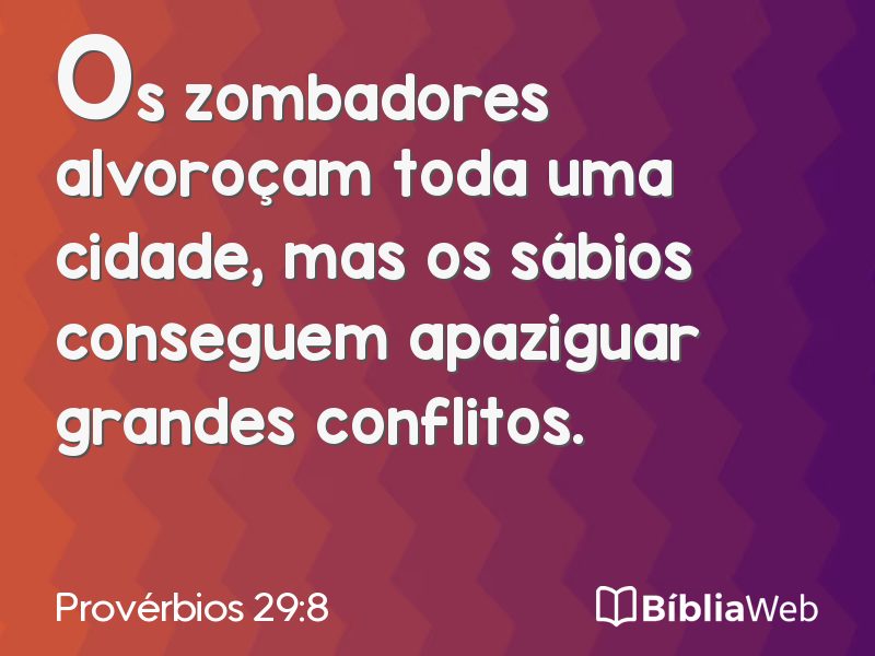 Provérbios 29:8 em imagem para compartilhar