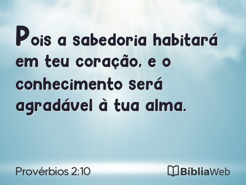 Provérbios 2:10 em imagem para compartilhar