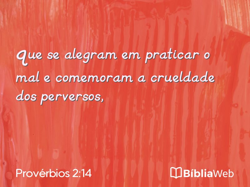 Provérbios 2:14 em imagem para compartilhar