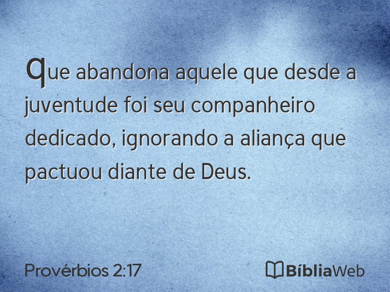 Provérbios 2:17 em imagem para compartilhar