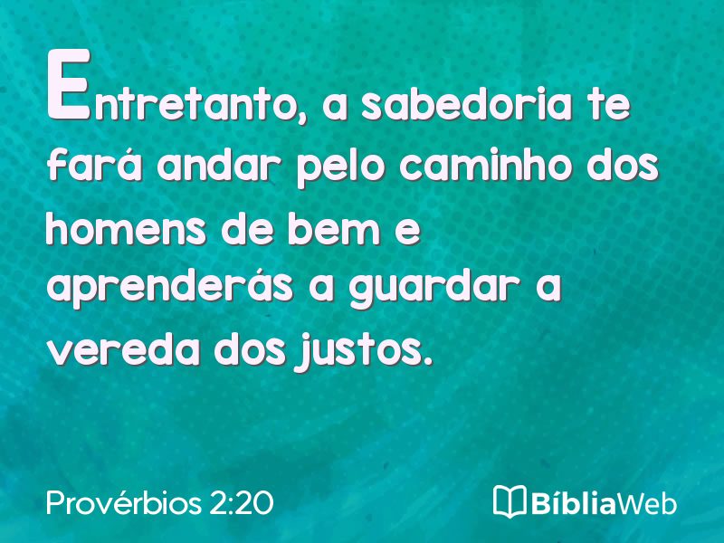 Provérbios 2:20 em imagem para compartilhar