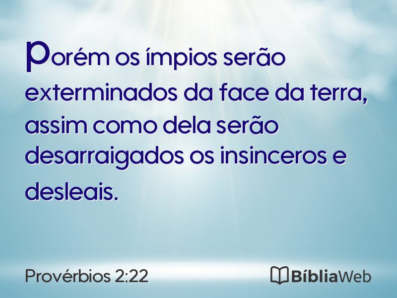 Provérbios 2:22 em imagem para compartilhar