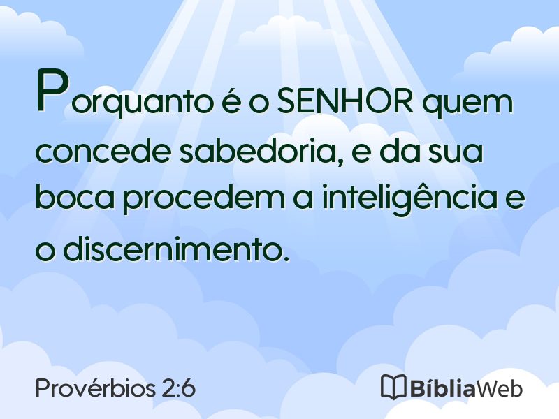 Provérbios 2:6 em imagem para compartilhar