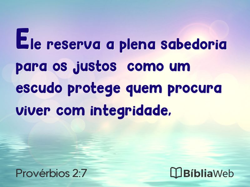 Provérbios 2:7 em imagem para compartilhar