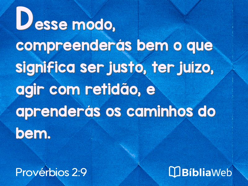 Provérbios 2:9 em imagem para compartilhar