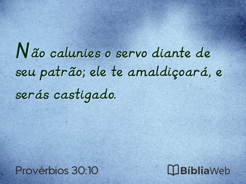 Provérbios 30:10 em imagem para compartilhar