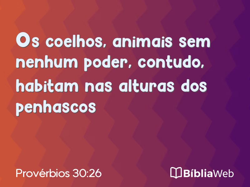 Provérbios 30:26 em imagem para compartilhar