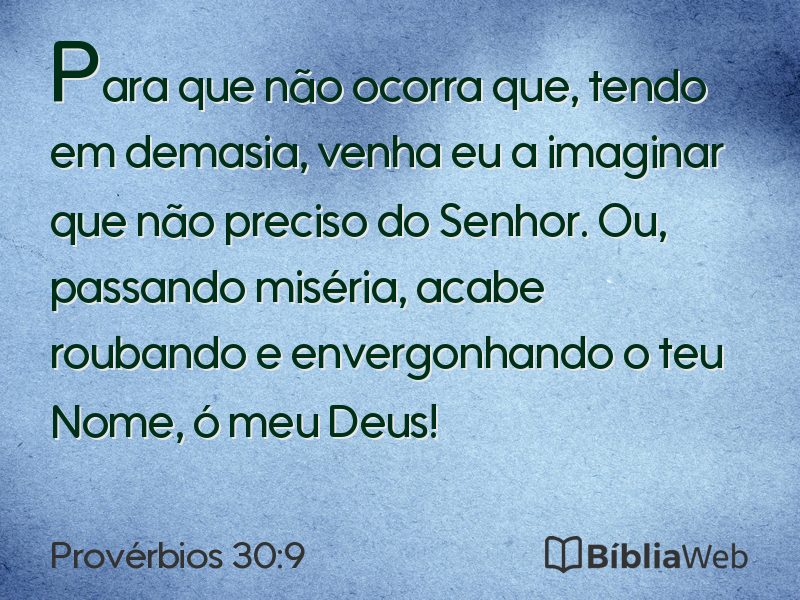 Provérbios 30:9 em imagem para compartilhar