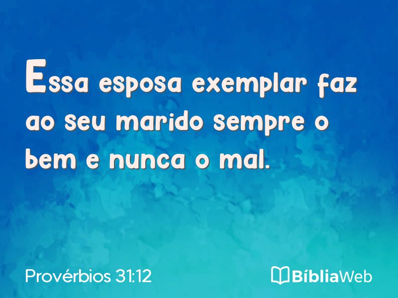 Provérbios 31:12 em imagem para compartilhar
