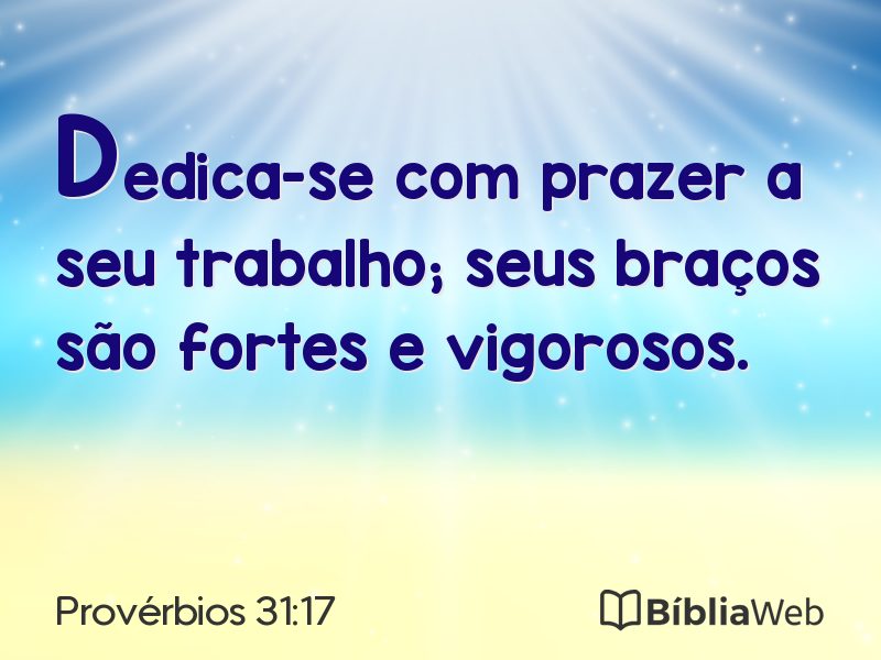 Provérbios 31:17 em imagem para compartilhar