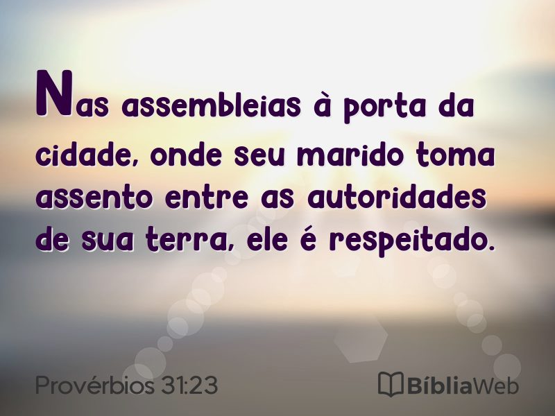 Provérbios 31:23 em imagem para compartilhar